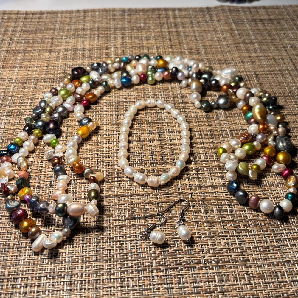 Multicolor “Baroque” Pearl Jewelry Set